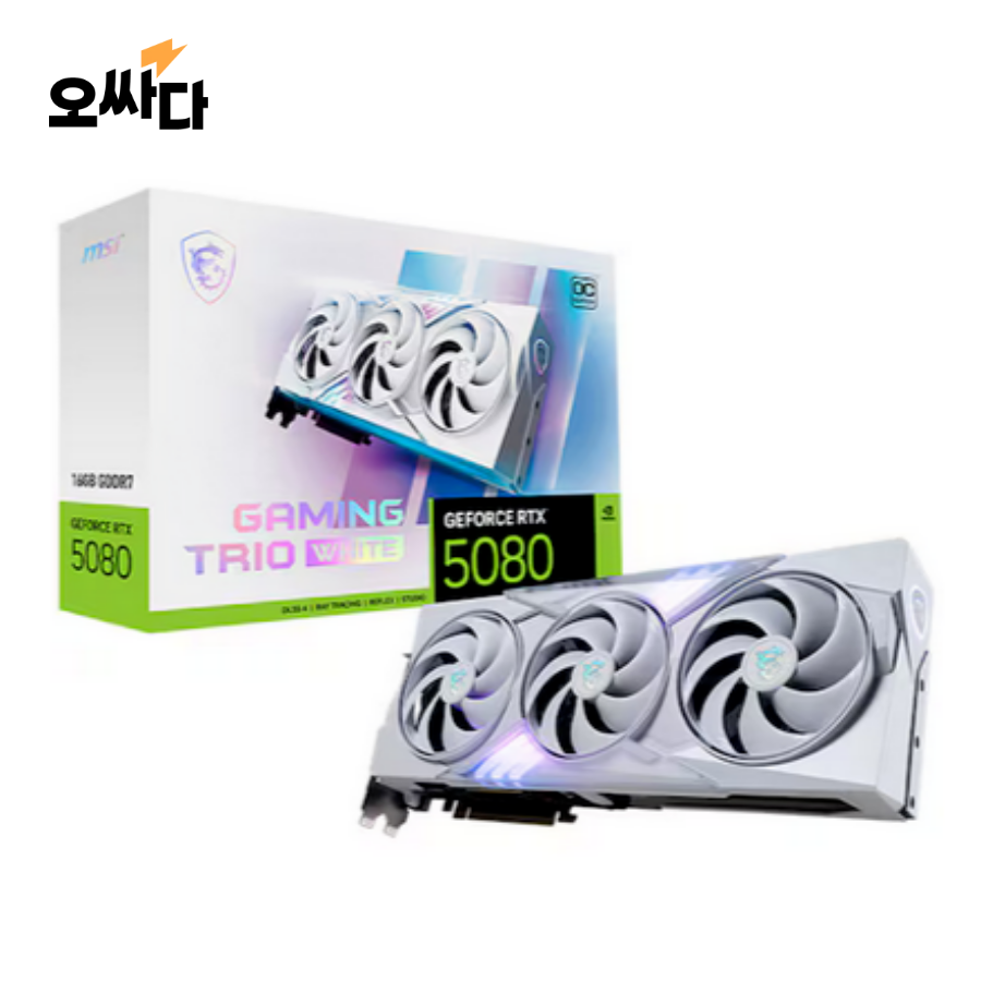 MSI 지포스 RTX 5080 게이밍 트리오 OC 화이트 D7 16GB 트라이프로져4